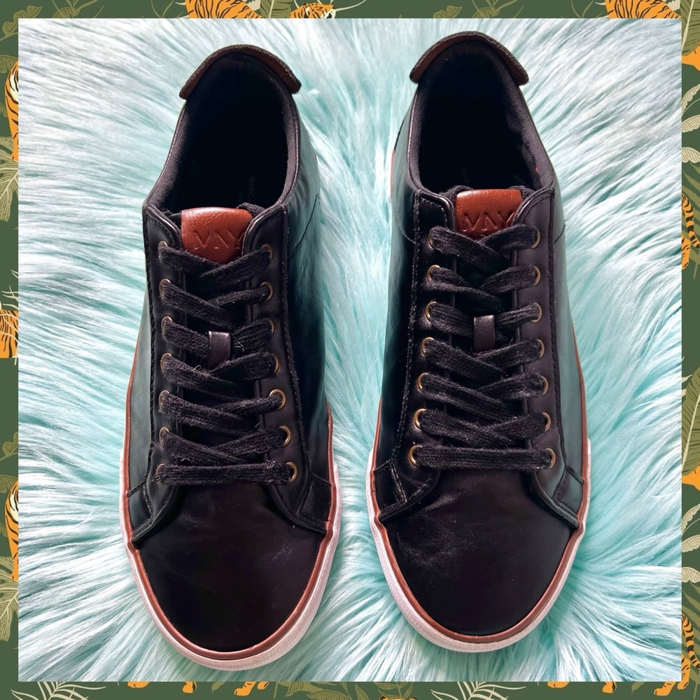 Marc NY Black Soft Vegan Leather Sneakers Low Top Men’s 9 Casual Lace Up